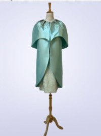 Jacquard Dress | Twill Satin Jacket | Beads